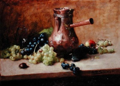 Still Life with Grapes by Leon Daniel Saubes